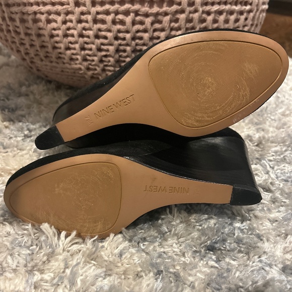 Black Nine West Wedge Boots - Picture 2 of 2